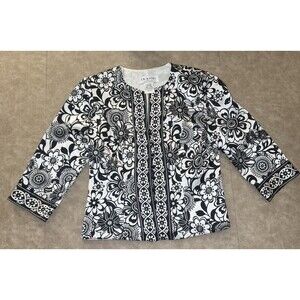 J. R Nites Jacket Size 6 Artsy Maximalist Statement AOP Feminine Floral Blazer